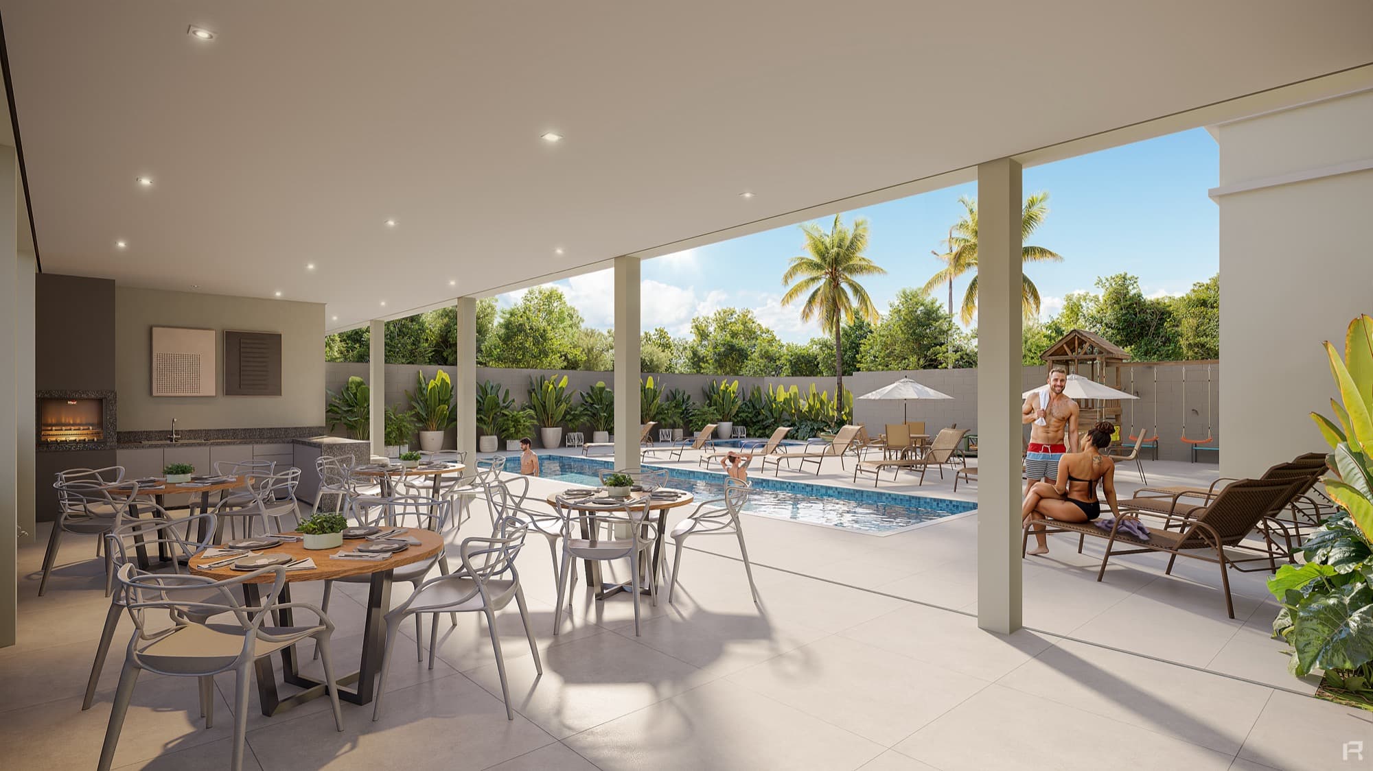 Espaço gourmet equipado do Residencial Coimbra